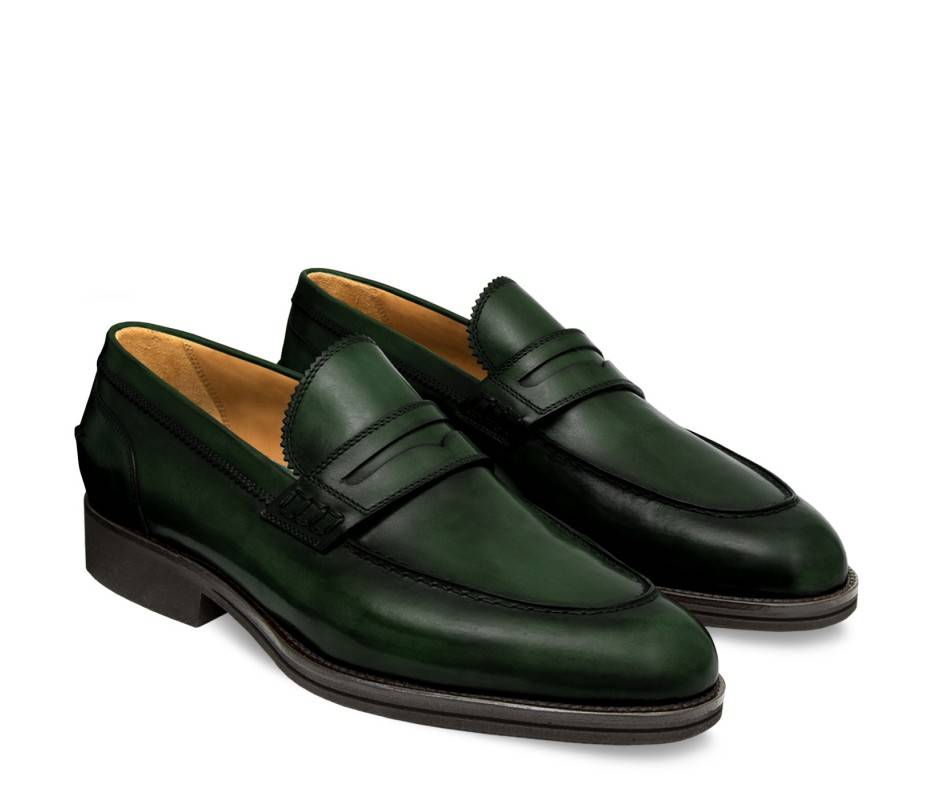 Pakerson MOCASSINO LUCCA PELLE VERDE TARTARUGA Consegna Veloce