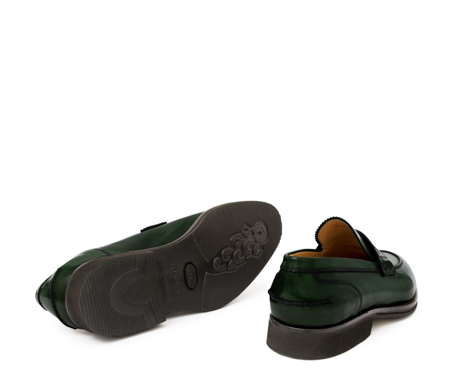 Pakerson MOCASSINO LUCCA PELLE VERDE TARTARUGA Consegna Veloce