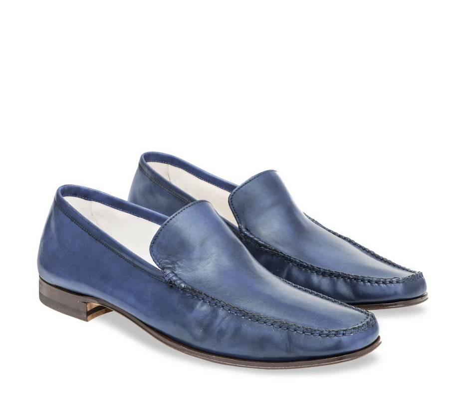 Pakerson MOCASSINO CERRETO PELLE BLU NAVY Economico