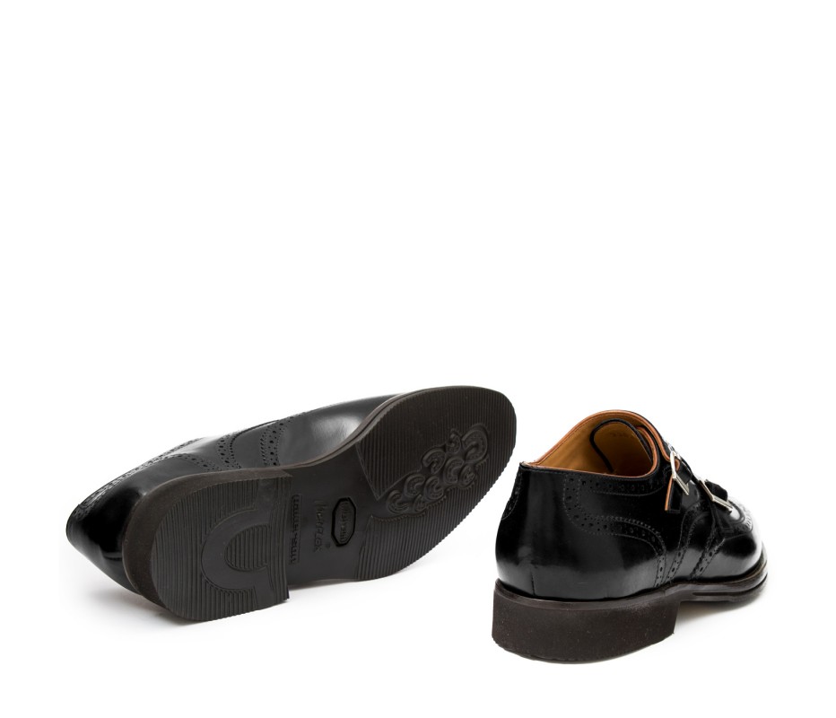 Pakerson DOPPIA FIBBIA SIENA PELLE NERA Outlet