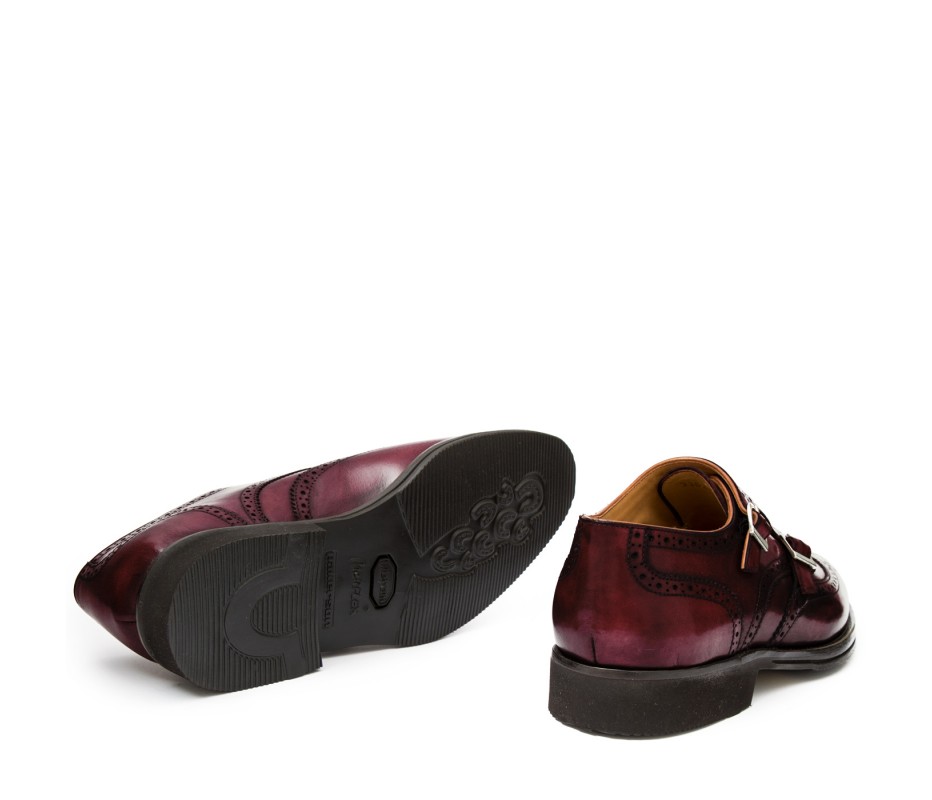 Pakerson DOPPIA FIBBIA SIENA PELLE BORDEAUX VINO In Vendita