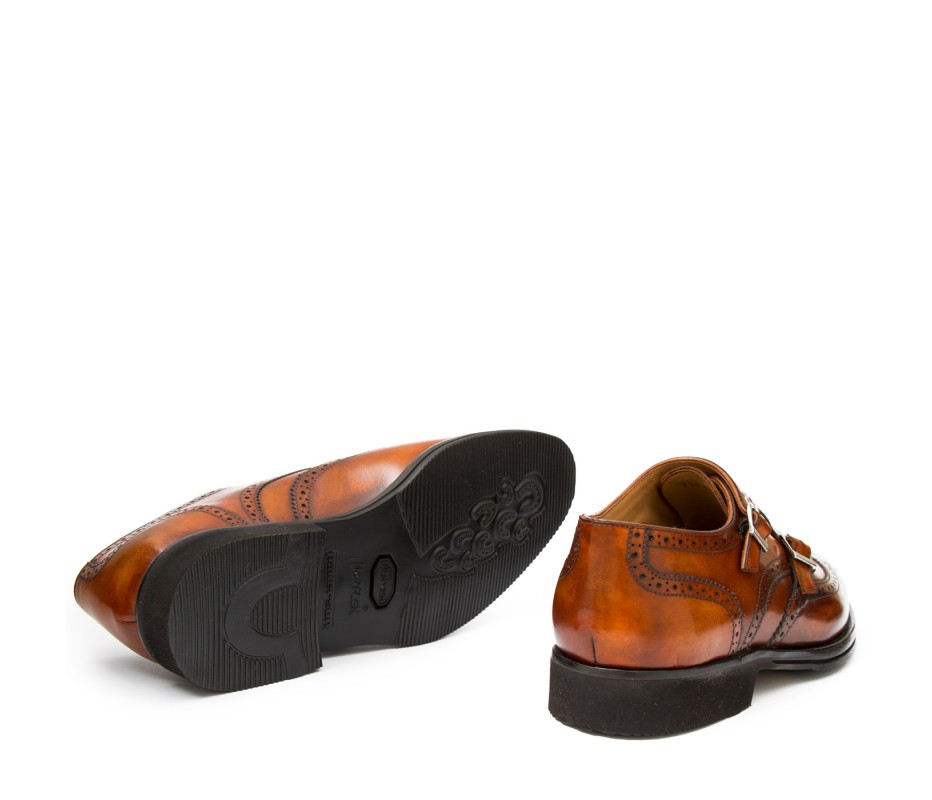 Pakerson DOPPIA FIBBIA SIENA PELLE MARRONE WOOD Negozio