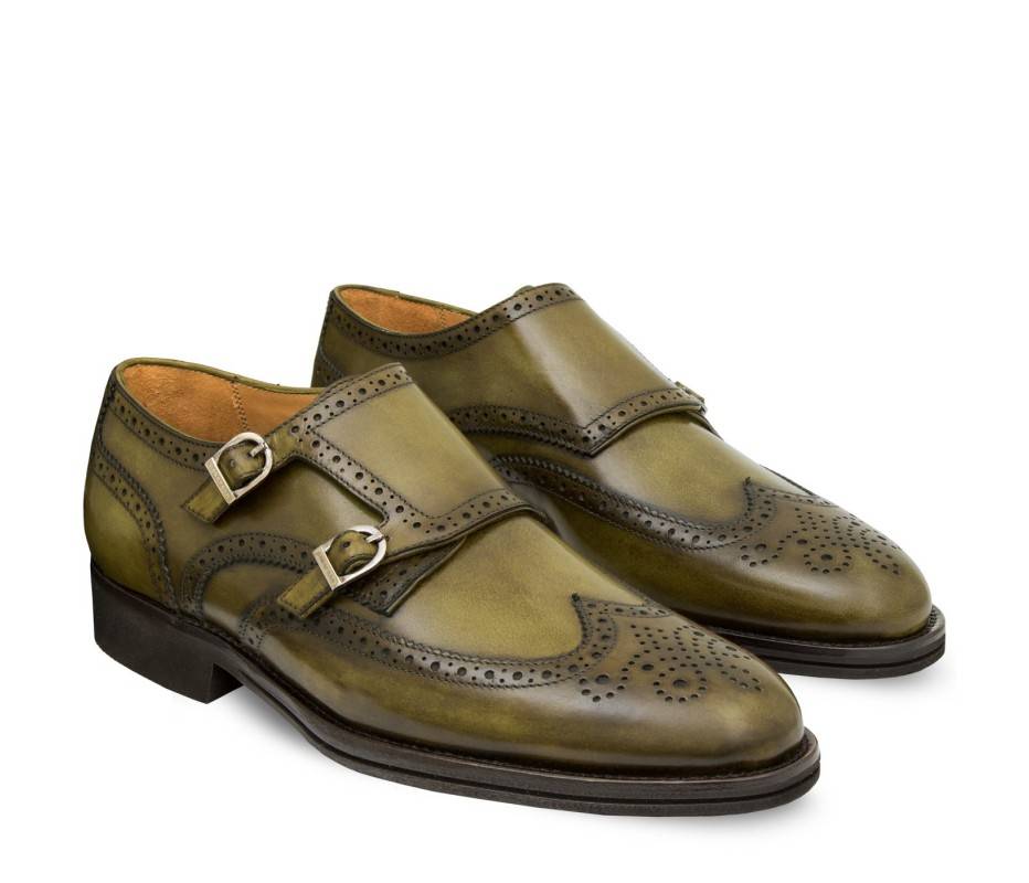Pakerson DOPPIA FIBBIA SIENA PELLE VERDE OLIVA Moda