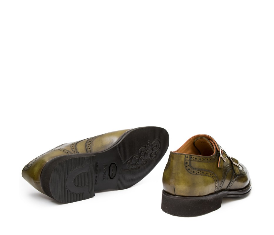 Pakerson DOPPIA FIBBIA SIENA PELLE VERDE OLIVA Moda