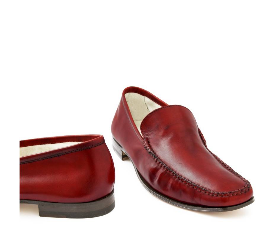 Pakerson MOCASSINO CERRETO PELLE ROSSO BORDEAUX 2025