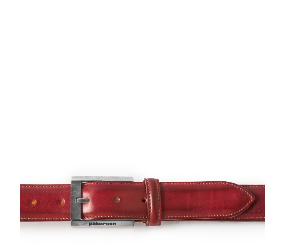 Pakerson FIBBIA VOLTERRA PELLE ROSSO BORDEAUX Italy
