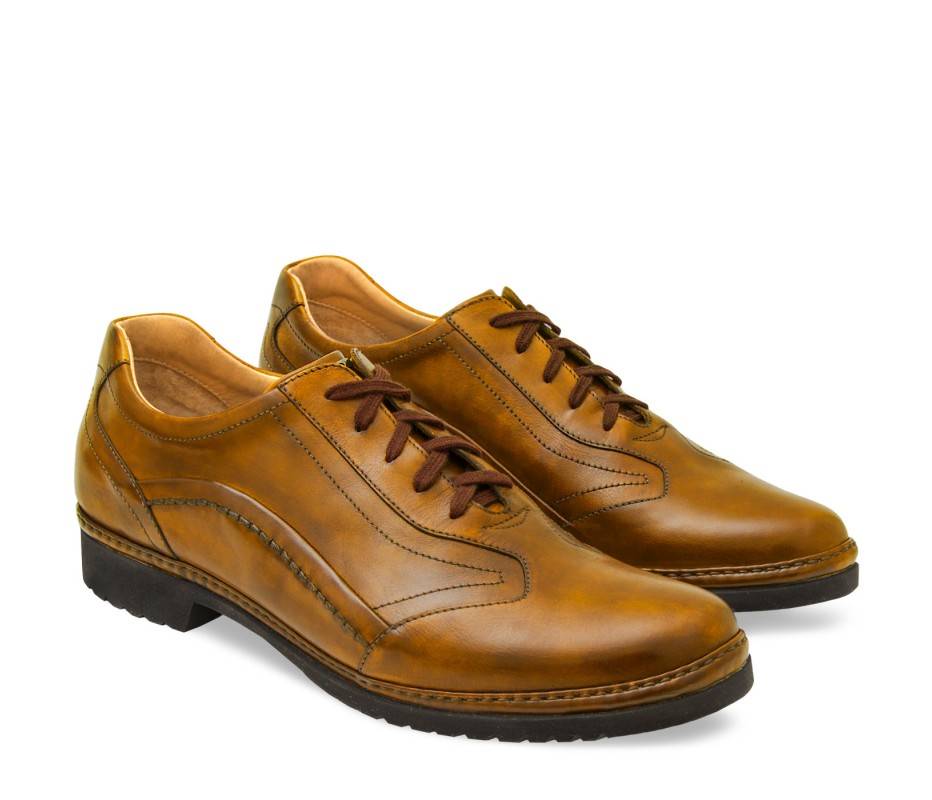 Pakerson DERBY PIENZA PELLE GIALLO SENAPE Saldi Di Fabbrica