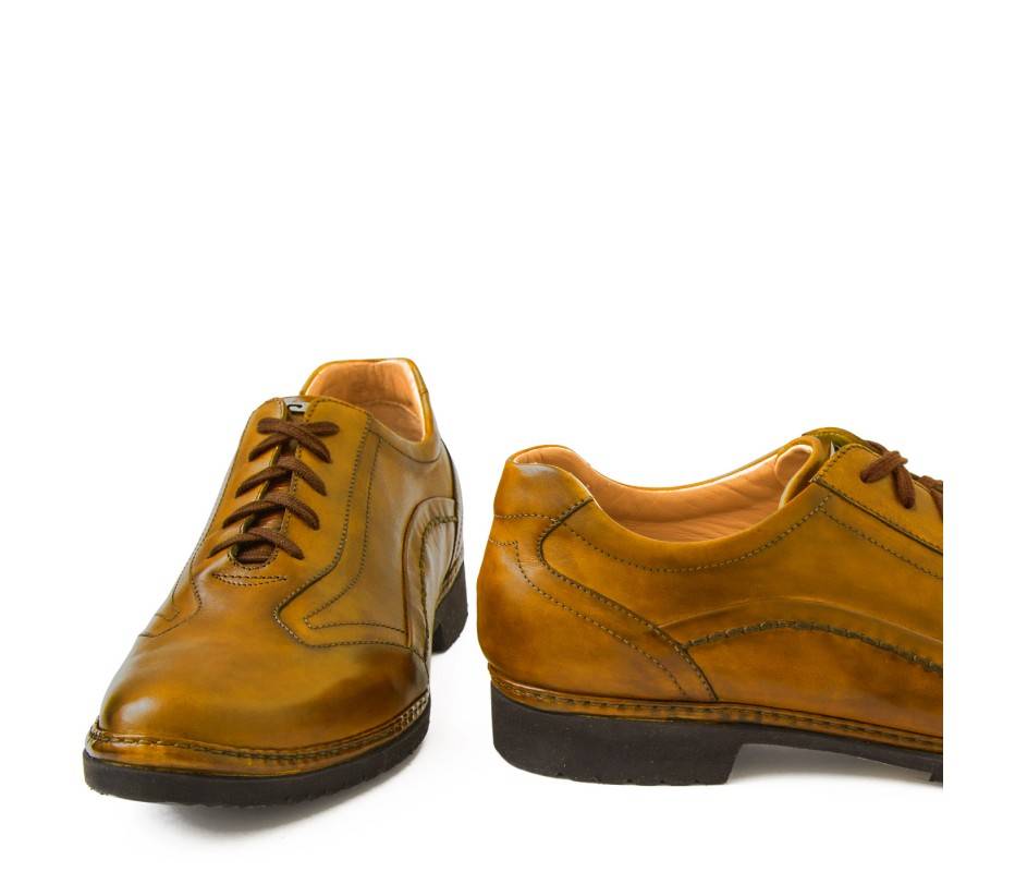 Pakerson DERBY PIENZA PELLE GIALLO SENAPE Saldi Di Fabbrica