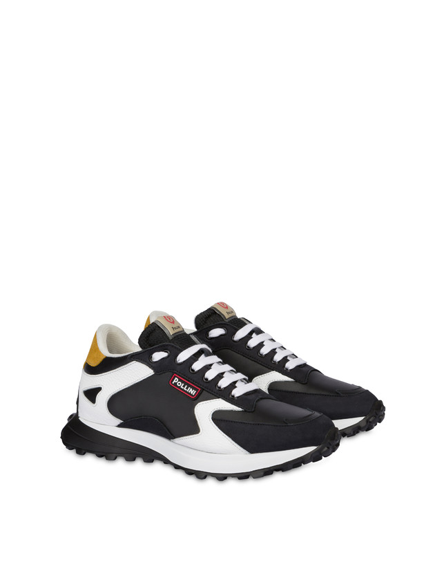 ﻿Pollini Sneakers Con Suola Chunky Bold Running Nero/nero/bianco/nero/senape Pezzi Unici