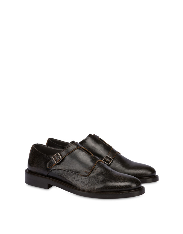 Pollini Monk Strap In Capra 1920 T.moro Sottocosto