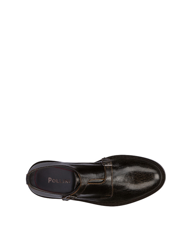 Pollini Monk Strap In Capra 1920 T.moro Sottocosto