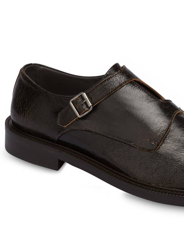 Pollini Monk Strap In Capra 1920 T.moro Sottocosto