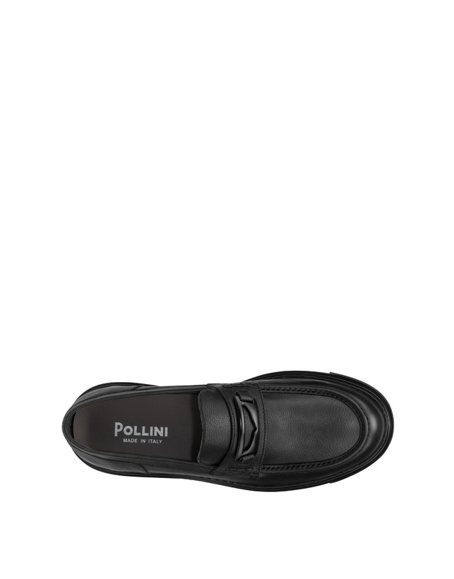 Pollini Mocassini In Vitello Kent Nero Sconto