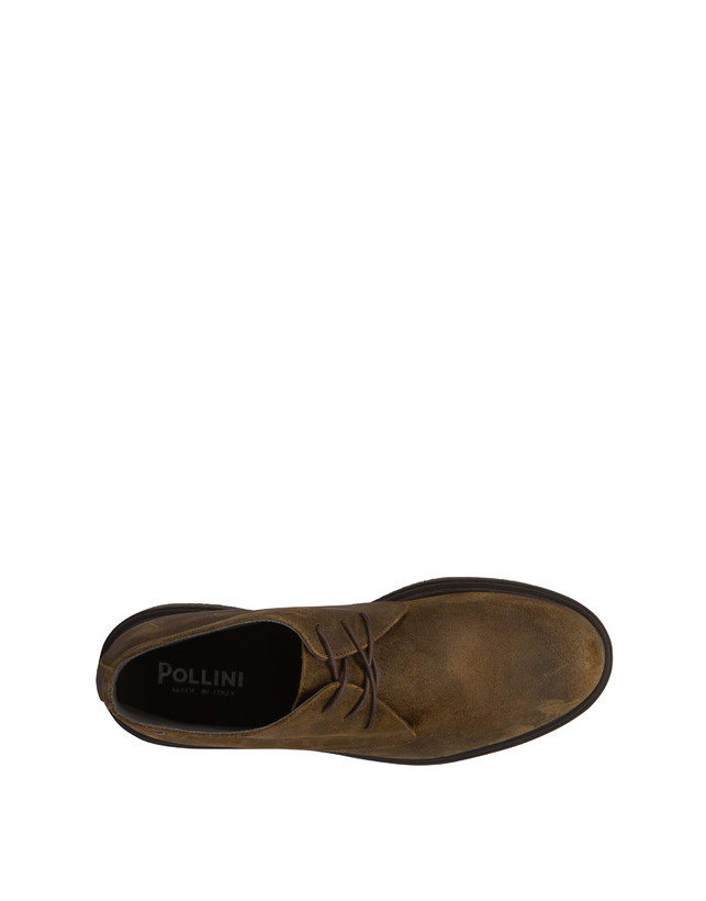 Pollini Desert Boot In Crosta Cerata Gentlemen's Club Fango In Vendita