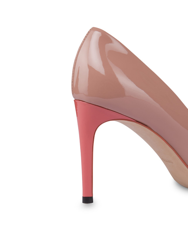 Pollini Décolleté In Vernice Attitude Nude/cannella Vendita Calda