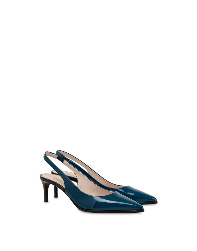Pollini Slingback In Vernice Attitude Pavone/nero Negozio