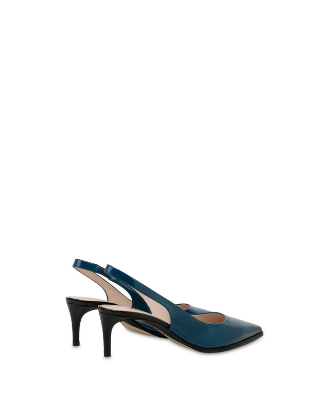 Pollini Slingback In Vernice Attitude Pavone/nero Negozio