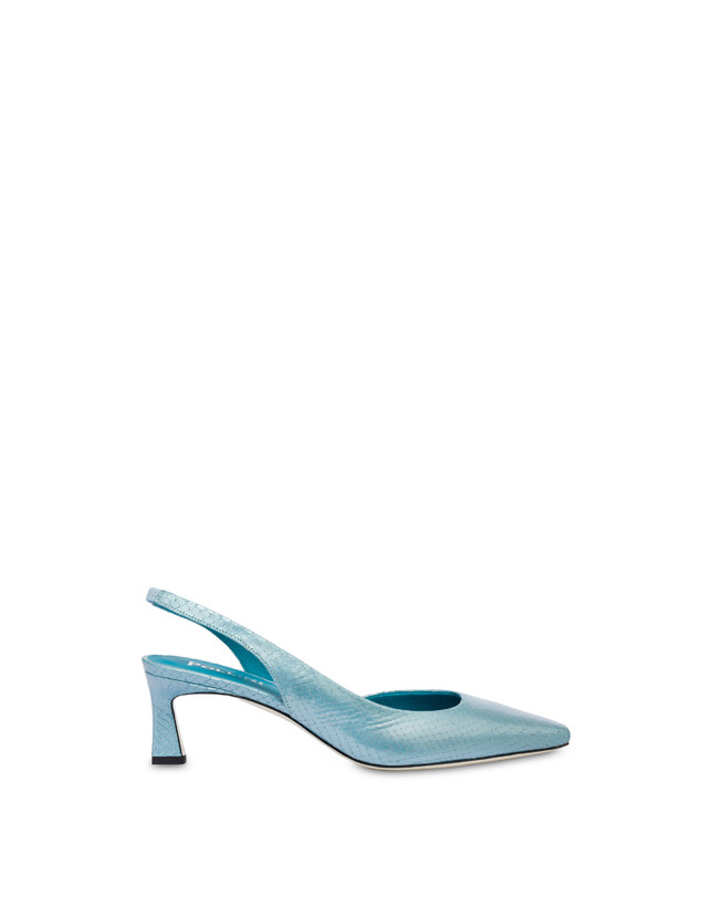 Pollini Slingback Con Stampa Pitone Iridescente Cote D'azur Pool Nuova
