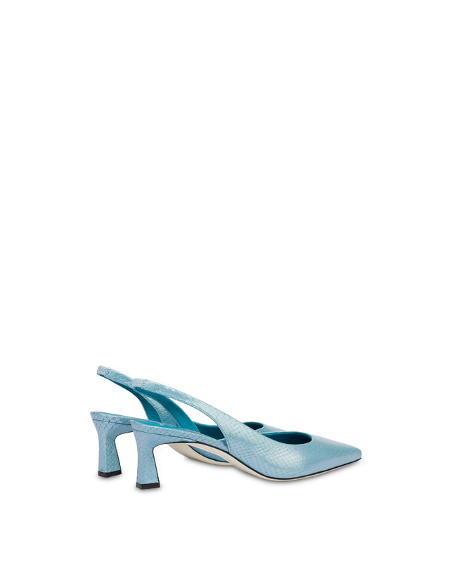 Pollini Slingback Con Stampa Pitone Iridescente Cote D'azur Pool Nuova