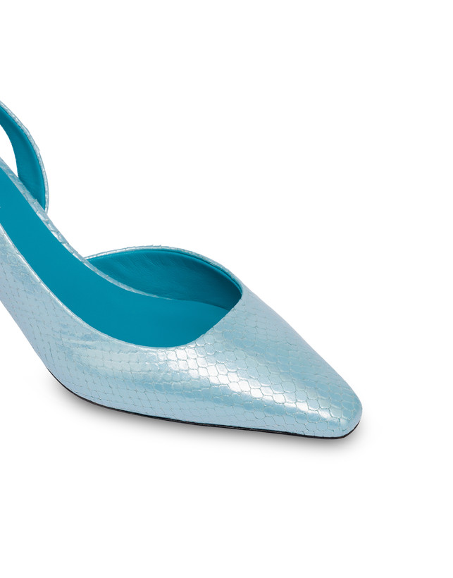 Pollini Slingback Con Stampa Pitone Iridescente Cote D'azur Pool Nuova