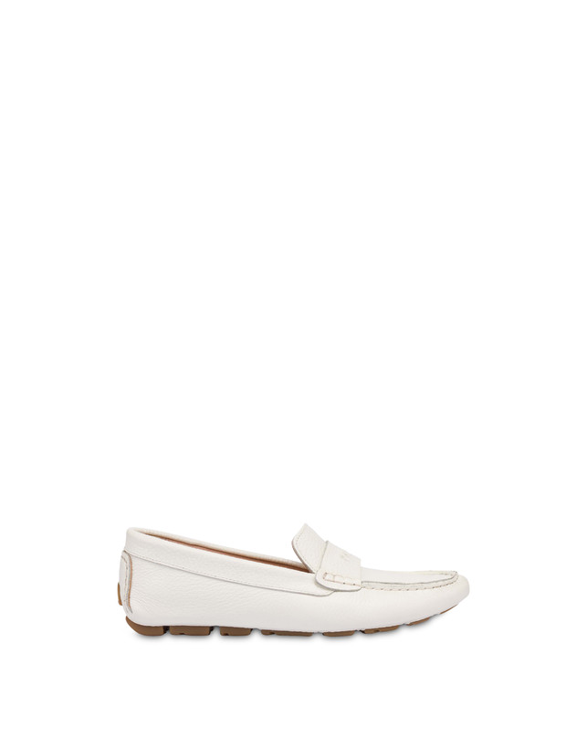 Pollini Mocassini Driver In Vitello Eazy Bianco Pezzi Unici