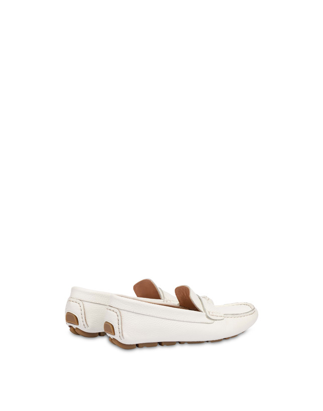Pollini Mocassini Driver In Vitello Eazy Bianco Pezzi Unici