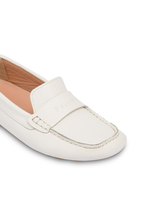 Pollini Mocassini Driver In Vitello Eazy Bianco Pezzi Unici