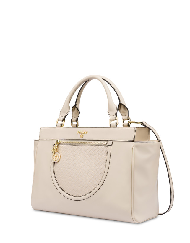 Pollini Borsa Doppio Manico Half Moon Avorio/avorio Affare Del Giorno