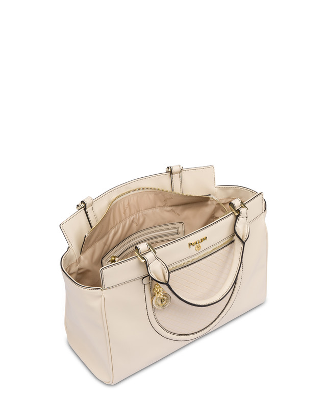 Pollini Borsa Doppio Manico Half Moon Avorio/avorio Affare Del Giorno