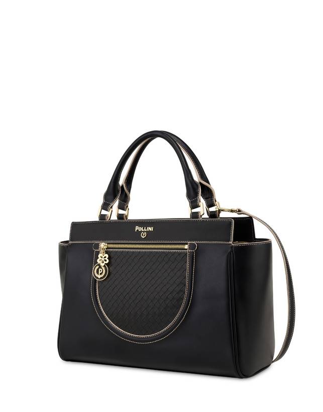 Pollini Borsa Doppio Manico Half Moon Nero/nero Prezzo Ridotto
