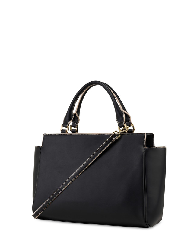Pollini Borsa Doppio Manico Half Moon Nero/nero Prezzo Ridotto
