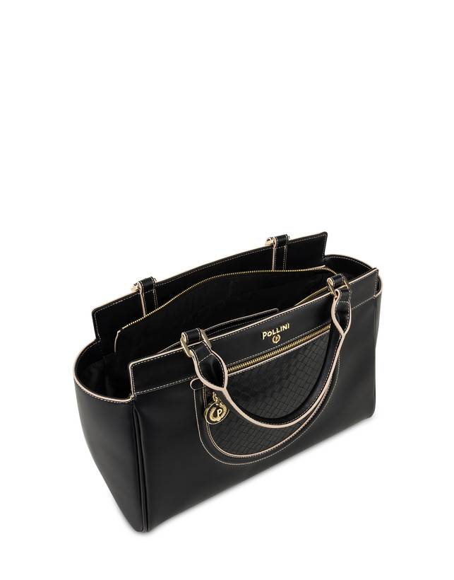 Pollini Borsa Doppio Manico Half Moon Nero/nero Prezzo Ridotto