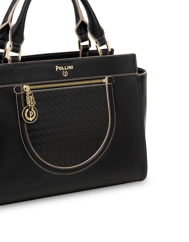 Pollini Borsa Doppio Manico Half Moon Nero/nero Prezzo Ridotto