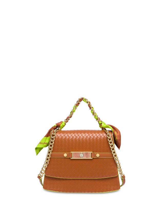 Pollini Borsa A Mano Con Foulard Color Explosion Cuoio/cuoio Economico