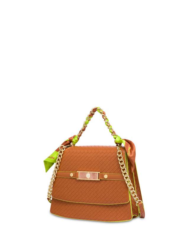 Pollini Borsa A Mano Con Foulard Color Explosion Cuoio/cuoio Economico