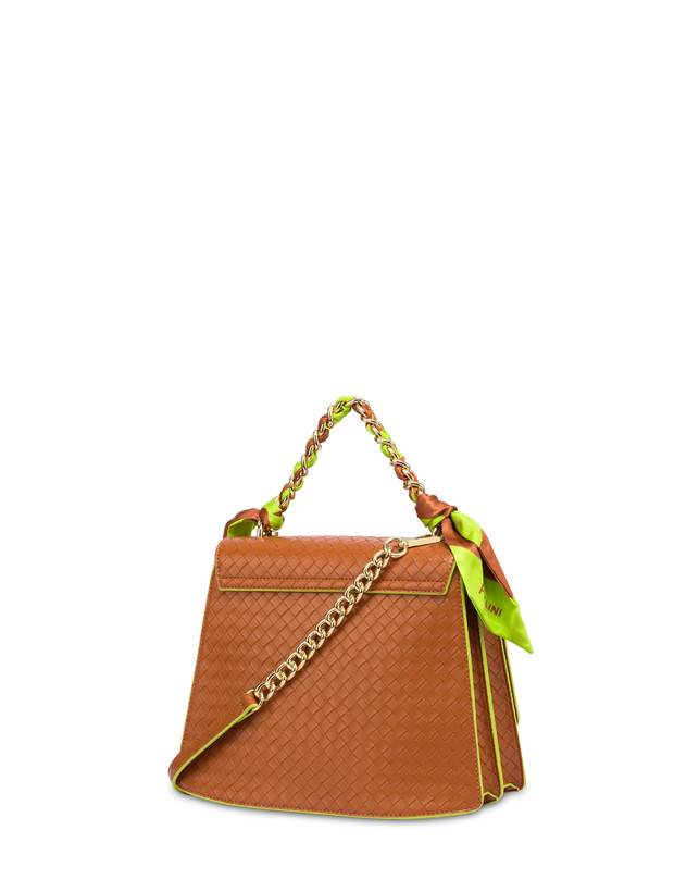 Pollini Borsa A Mano Con Foulard Color Explosion Cuoio/cuoio Economico