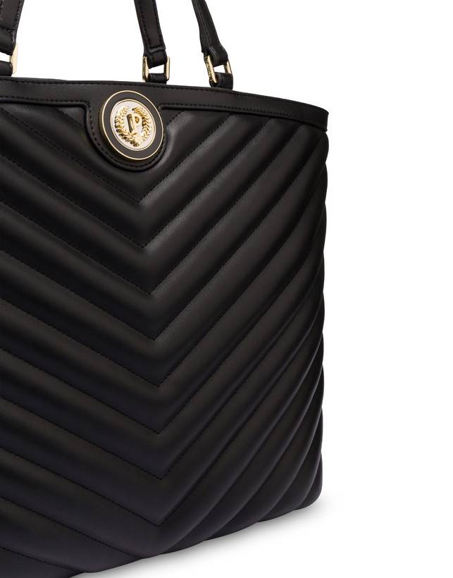 Pollini Tote Bag Matelassé Sunbeam Nero In Vendita