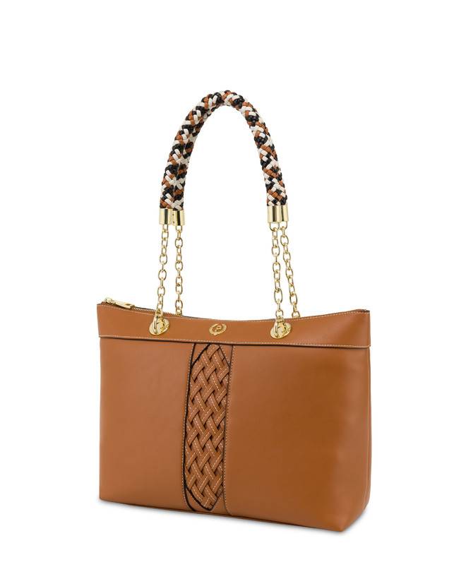 Pollini Shopper Con Intreccio Agadir Cuoio Hotsell