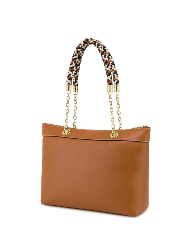 Pollini Shopper Con Intreccio Agadir Cuoio Hotsell