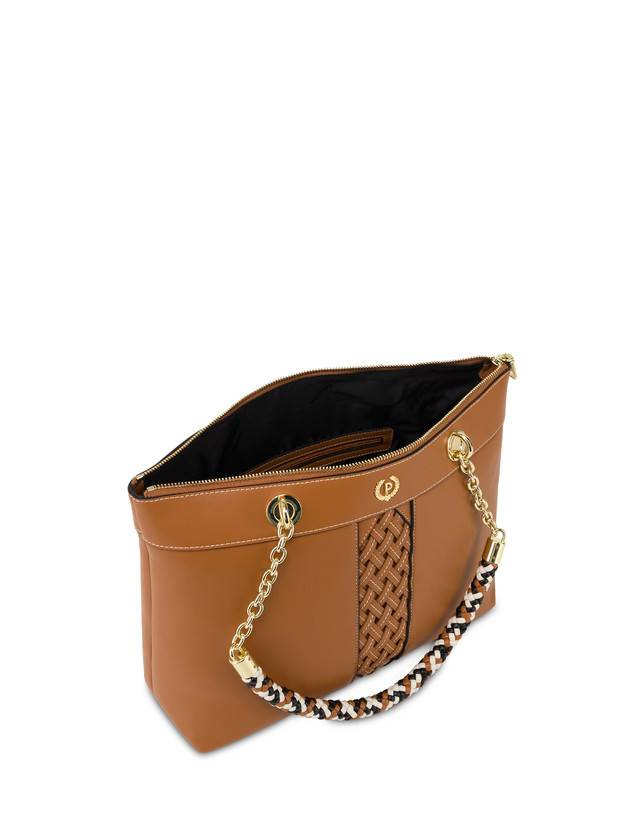 Pollini Shopper Con Intreccio Agadir Cuoio Hotsell