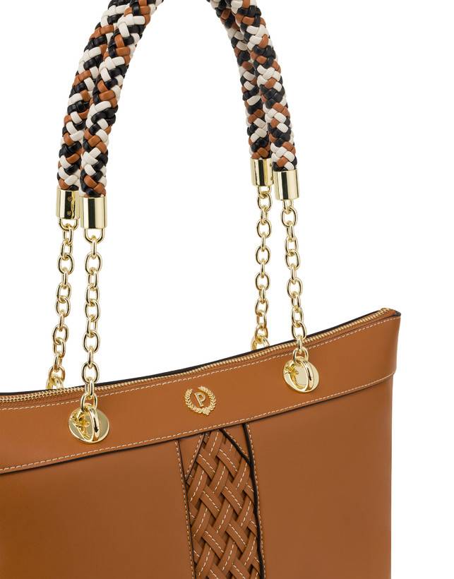 Pollini Shopper Con Intreccio Agadir Cuoio Hotsell