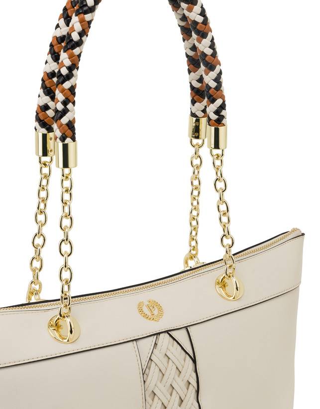 Pollini Shopper Con Intreccio Agadir Avorio Vendita Calda