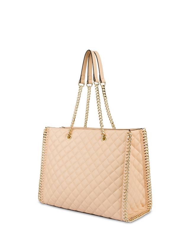 Pollini Tote Bag Trapuntata Interlock Beige/beige Vendita Economica