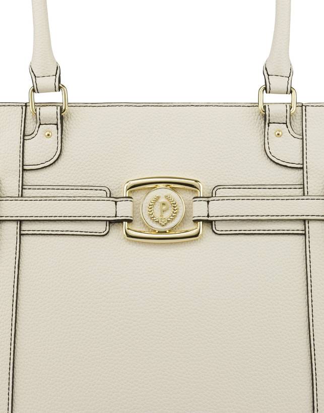 Pollini Tote Bag Incontri Avorio Saldi Di Fabbrica