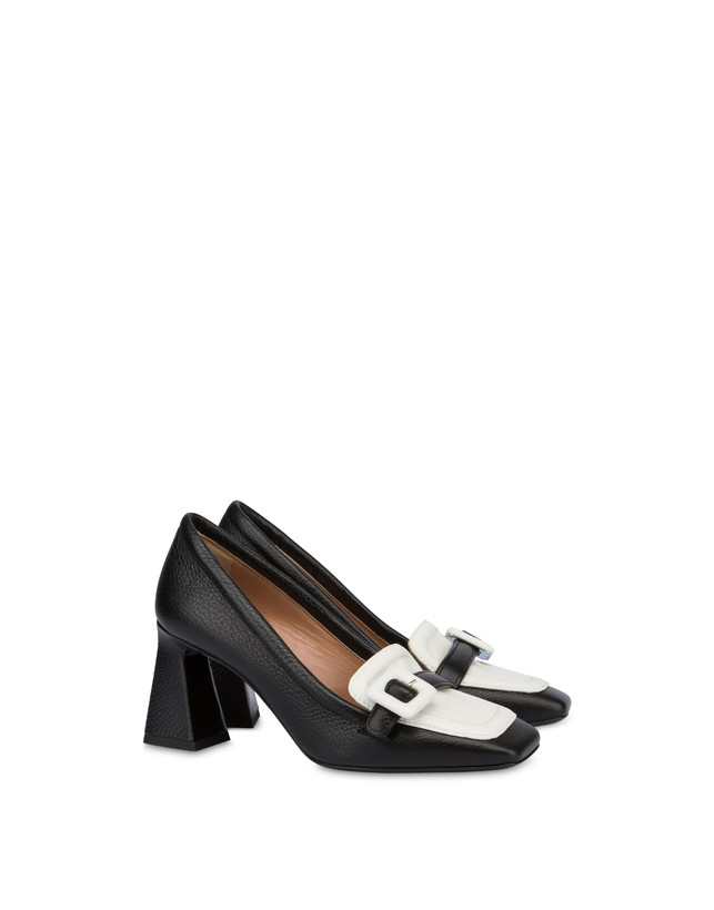 Pollini Décolleté In Vitello Bottalato Ursula Nero/ghiaccio Moda
