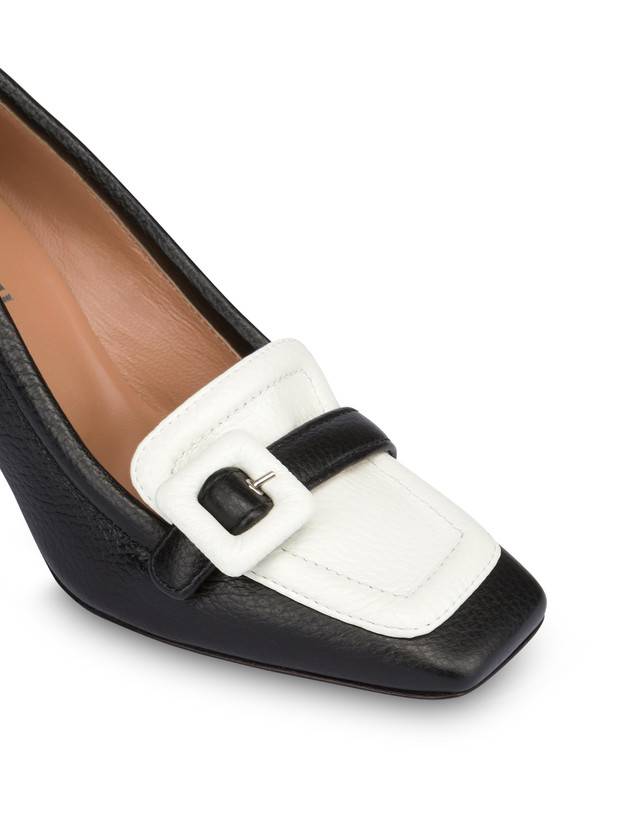 Pollini Décolleté In Vitello Bottalato Ursula Nero/ghiaccio Moda
