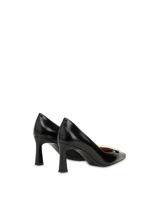 Pollini Décolleté In Vitello Abrasivato Bullion Nero Italia