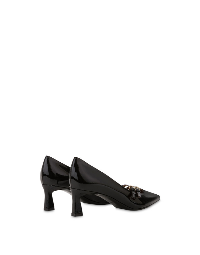 Pollini Décolleté In Vernice Bi-buckle Nero Qualità