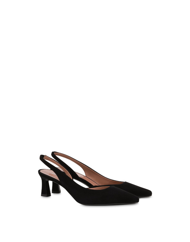 Pollini Slingback In Camoscio Sissi Nero Pezzi Unici