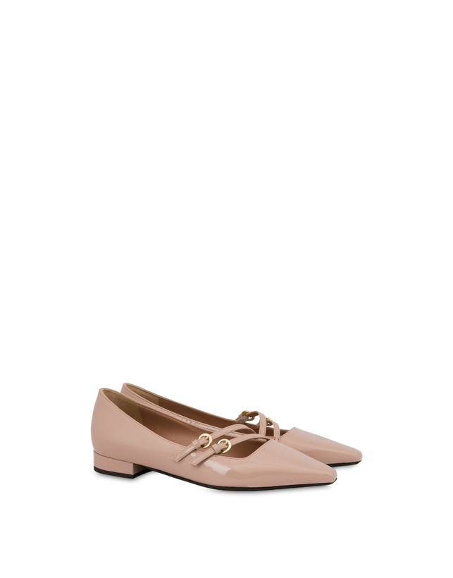 Pollini Ballerine In Vernice Bi-buckle Antico Acquista Ora